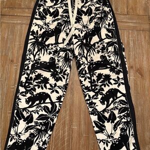 Anthropologie Maeve Black and White Floral Pants